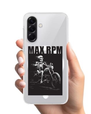 Etui do Samsung Galaxy A57 z MagSafe przeźroczyste, silikonowe Flexi, Bikers, Ghost Rider