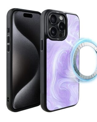 Etui do iPhone 15 Pro Max IBIZU DropGuard Matt z MagSafe, Ethereal Essence, Lawendowy wir