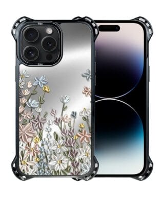 Etui do iPhone 14 Pro IBIZU DropGuard Ultra z MagSafe, Relief Garden, Wiosenna łąka