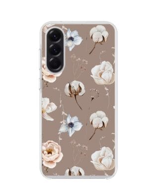 Etui do Samsung Galaxy A57 z MagSafe przeźroczyste, silikonowe Flexi, akwarelowe kwiatki