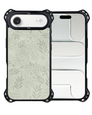 Etui do iPhone Air IBIZU DropGuard Ultra z MagSafe, Relief Garden, Ślad oliwki