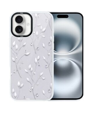 Etui do iPhone 16 Plus IBIZU DropGuard Matt z MagSafe, Zimowa magia, Lodowe kwiaty