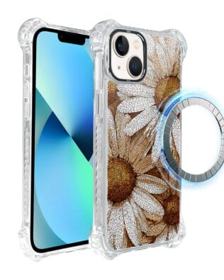 Etui do iPhone 13 IBIZU DropGuard Ultra z MagSafe, Modern Classics, Mozaika rumianków