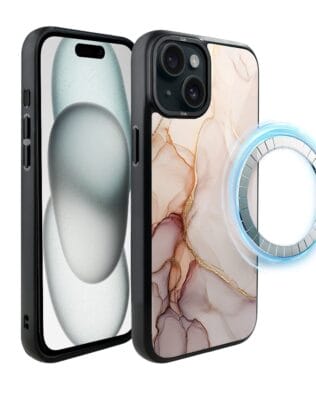 Etui do iPhone 15 IBIZU DropGuard Matt z MagSafe, Ethereal Essence, Różany alabaster