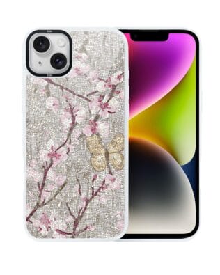 Etui do iPhone 14 Plus IBIZU DropGuard Matt z MagSafe, Modern Classics, Mozaika kwitnącej wiśni