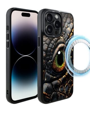 Etui do iPhone 14 Pro IBIZU DropGuard Matt z MagSafe, Smoki, Amber Dragon