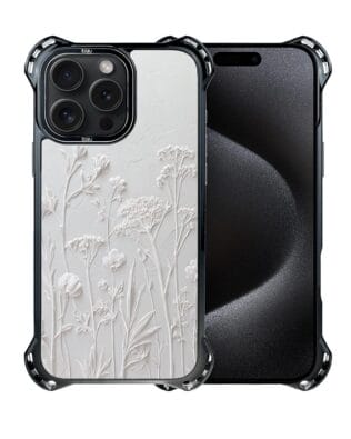 Etui do iPhone 15 Pro IBIZU DropGuard Ultra z MagSafe, Relief Garden, Suszone kwiaty polne