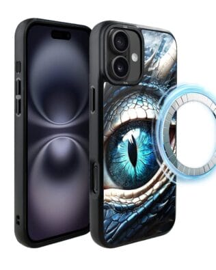 Etui do iPhone 16 IBIZU DropGuard Matt z MagSafe, Smoki, Oko lodowego smoka