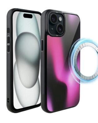 Etui do iPhone 15 Plus IBIZU DropGuard Matt z MagSafe, Twilight Dreams, Magenta Flow