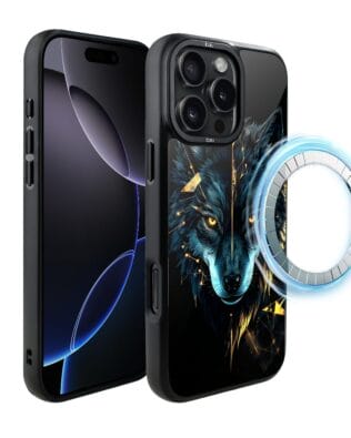 Etui do iPhone 16 Pro Max IBIZU DropGuard Matt z MagSafe, Wilki, Wilk Mocy