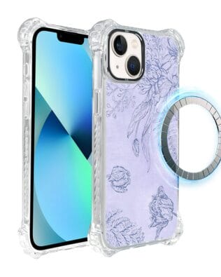 Etui do iPhone 13 IBIZU DropGuard Ultra z MagSafe, Relief Garden, Kwiatowa płaskorzeźba