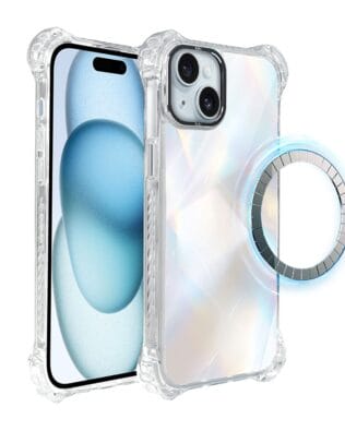 Etui do iPhone 15 Plus IBIZU DropGuard Ultra z MagSafe, Ethereal Essence, Opalizujący diament