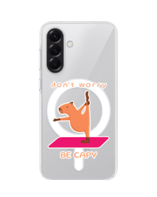 Etui do Samsung Galaxy A57 z MagSafe przeźroczyste, silikonowe Flexi, kapibara