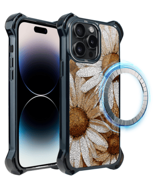 Etui do iPhone 14 Pro Max IBIZU DropGuard Ultra z MagSafe, Modern Classics, Mozaika rumianków