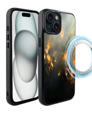 Etui do iPhone 15 IBIZU DropGuard Matt z MagSafe, Twilight Dreams, Golden Sparks