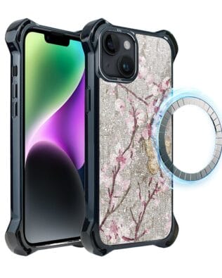 Etui do iPhone 14 Plus IBIZU DropGuard Ultra z MagSafe, Modern Classics, Mozaika kwitnącej wiśni
