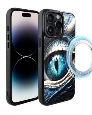 Etui do iPhone 14 Pro IBIZU DropGuard Matt z MagSafe, Smoki, Oko lodowego smoka