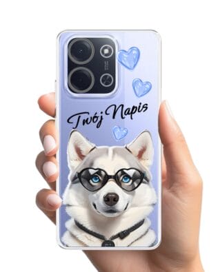 Etui do Xiaomi POCO C85 przeźroczyste, silikonowe Flexi, Puppy Love, pies rasy Husky