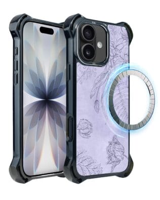 Etui do iPhone 17 IBIZU DropGuard Ultra z MagSafe, Relief Garden, Kwiatowa płaskorzeźba