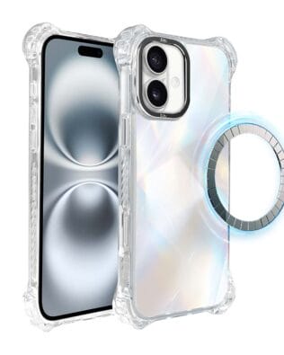 Etui do iPhone 16 IBIZU DropGuard Ultra z MagSafe, Ethereal Essence, Opalizujący diament