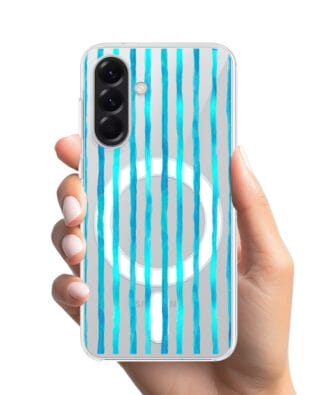 Etui do Samsung Galaxy A57 z MagSafe przeźroczyste, silikonowe Flexi, szept fal