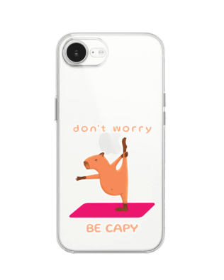 Etui do iPhone 17e przeźroczyste, silikonowe Flexi, kapibara