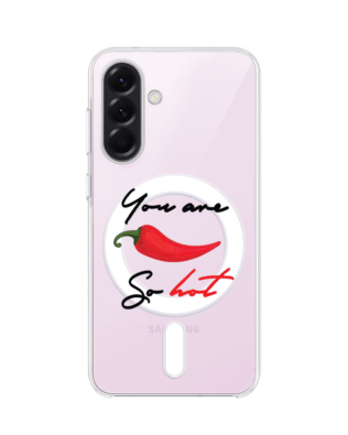 Etui do Samsung Galaxy A57 z MagSafe przeźroczyste, silikonowe Flexi, papryczka chilli