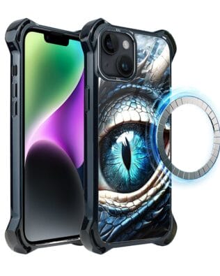 Etui do iPhone 14 IBIZU DropGuard Ultra z MagSafe, Smoki, Oko lodowego smoka