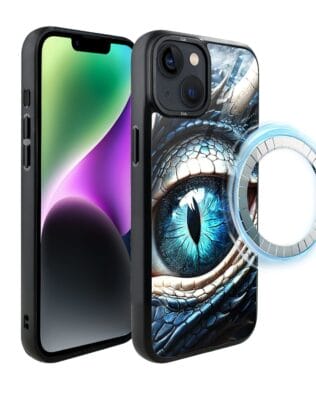 Etui do iPhone 14 IBIZU DropGuard Matt z MagSafe, Smoki, Oko lodowego smoka