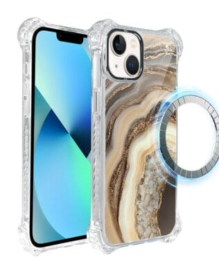 Etui do iPhone 13 IBIZU DropGuard Ultra z MagSafe, Ethereal Essence, Miodowy agat