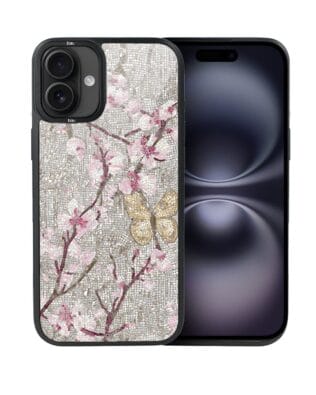 Etui do iPhone 16 IBIZU DropGuard Matt z MagSafe, Modern Classics, Mozaika kwitnącej wiśni