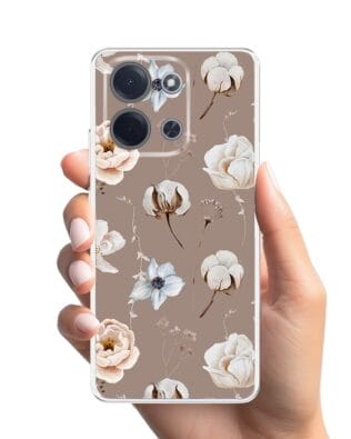 Etui do Xiaomi POCO C85 przeźroczyste, silikonowe Flexi, Summer Patterns, akwarelowe kwiatki