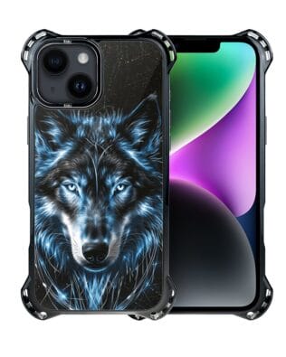 Etui do iPhone 14 Plus IBIZU DropGuard Ultra z MagSafe, Wilki, Lodowy Wilk