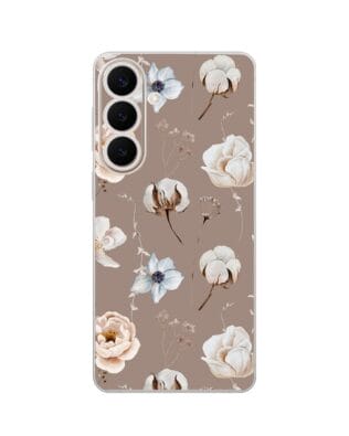 Etui do Samsung Galaxy S26 przeźroczyste, silikonowe Flexi, akwarelowe kwiatki