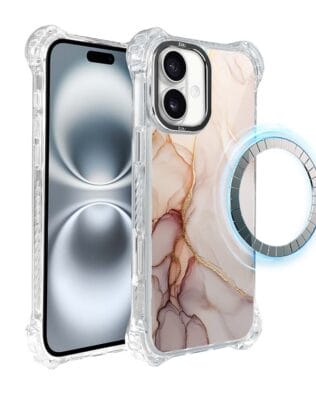 Etui do iPhone 16 IBIZU DropGuard Ultra z MagSafe, Ethereal Essence, Różany alabaster