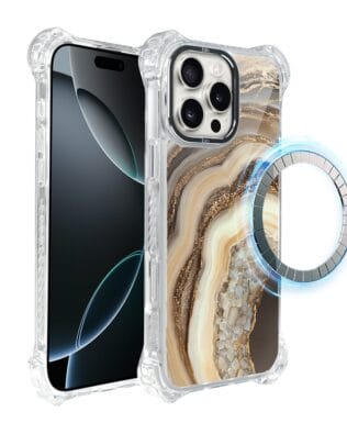 Etui do iPhone 16 Pro Max IBIZU DropGuard Ultra z MagSafe, Ethereal Essence, Miodowy agat