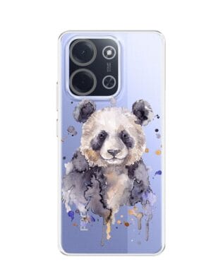 Etui do Xiaomi POCO C85 przeźroczyste, silikonowe Flexi, Akwarelowe Zoo, Panda