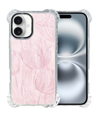 Etui do iPhone 16 IBIZU DropGuard Ultra z MagSafe, Relief Garden, Tulipanowy fresk