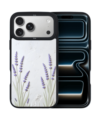 Etui do iPhone 17 Pro IBIZU DropGuard Matt z MagSafe, Relief Garden, Prowansalska lawenda