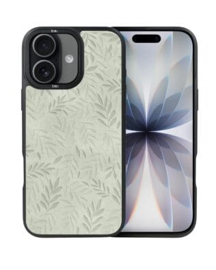 Etui do iPhone 17 IBIZU DropGuard Matt z MagSafe, Relief Garden, Ślad oliwki