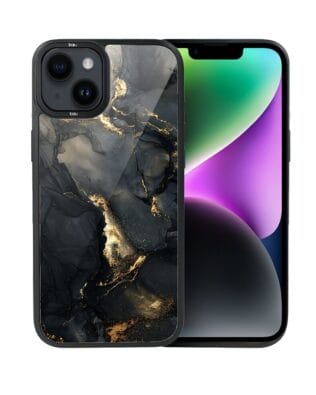 Etui do iPhone 14 Plus IBIZU DropGuard Matt z MagSafe, Ethereal Essence, Czarny diament ze złotem