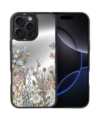 Etui do iPhone 16 Pro IBIZU DropGuard Matt z MagSafe, Relief Garden, Wiosenna łąka