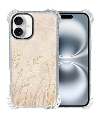 Etui do iPhone 16 IBIZU DropGuard Ultra z MagSafe, Relief Garden, Kłosy z piaskowca