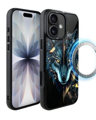 Etui do iPhone 17 IBIZU DropGuard Matt z MagSafe, Wilki, Wilk Mocy