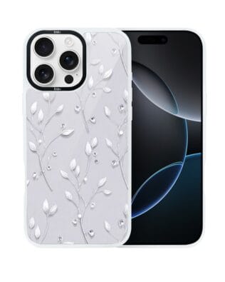 Etui do iPhone 16 Pro IBIZU DropGuard Matt z MagSafe, Zimowa magia, Lodowe kwiaty