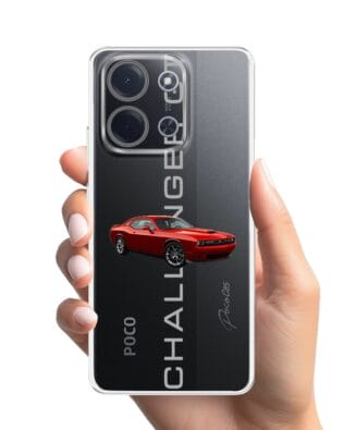 Etui do Xiaomi POCO C85 przeźroczyste, silikonowe Flexi, Szybkie Auta, czerwony Challenger GT