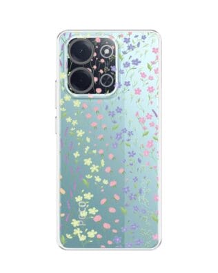 Etui do Xiaomi POCO C85 przeźroczyste, silikonowe Flexi, kwiaty polne