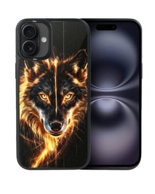 Etui do iPhone 16 Plus IBIZU DropGuard Matt z MagSafe, Wilki, Ognisty Wilk