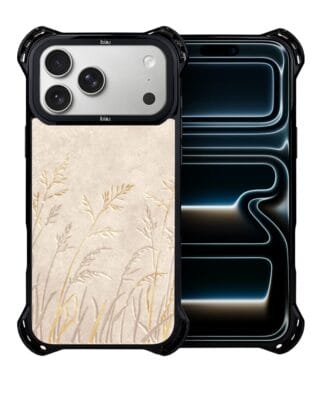 Etui do iPhone 17 Pro IBIZU DropGuard Ultra z MagSafe, Relief Garden, Kłosy z piaskowca