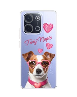 Etui do Xiaomi POCO C85 przeźroczyste, silikonowe Flexi, Puppy Love, pies rasy Jack Russell Terrier